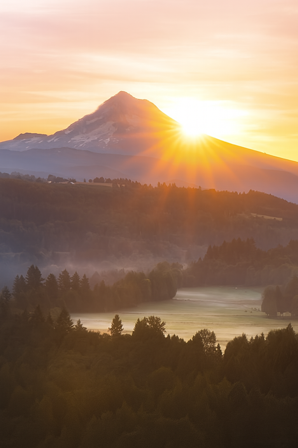 Sunset mountain landscape